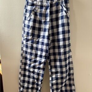 Reformation Blue Checkered Pants